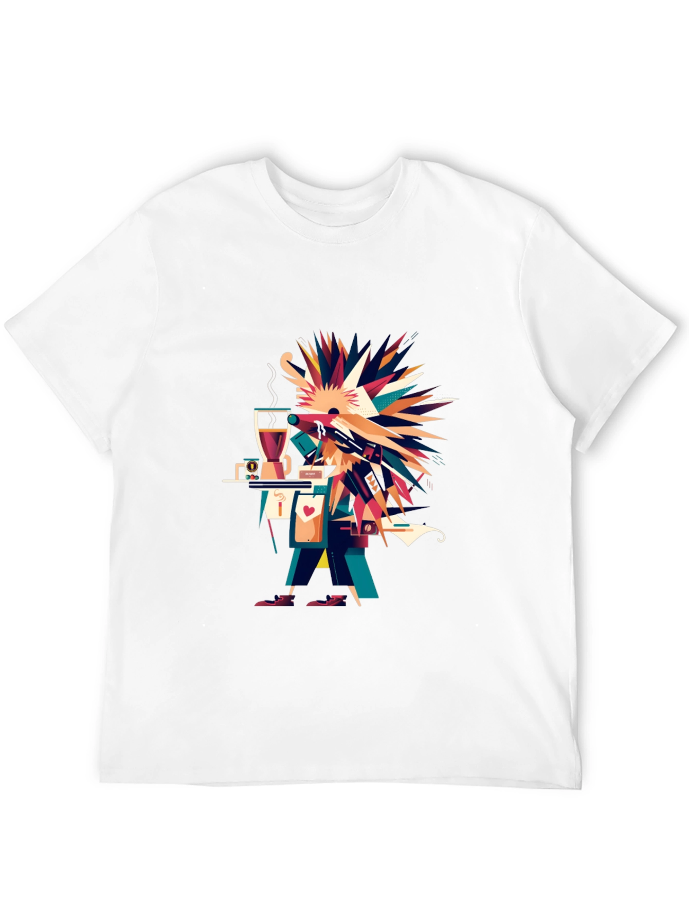 Abstract Graphic Print Black Casual Tee