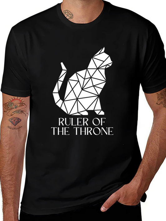 Ruler of the Throne Geometric Cat Graphic Tee