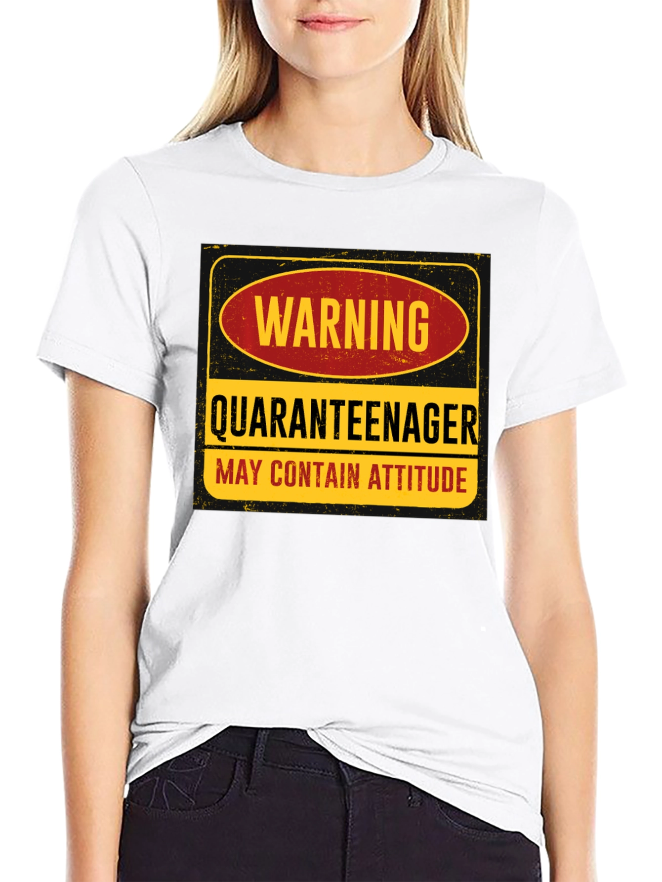 Warning Quaranteenager T-Shirt - May Contain Attitude