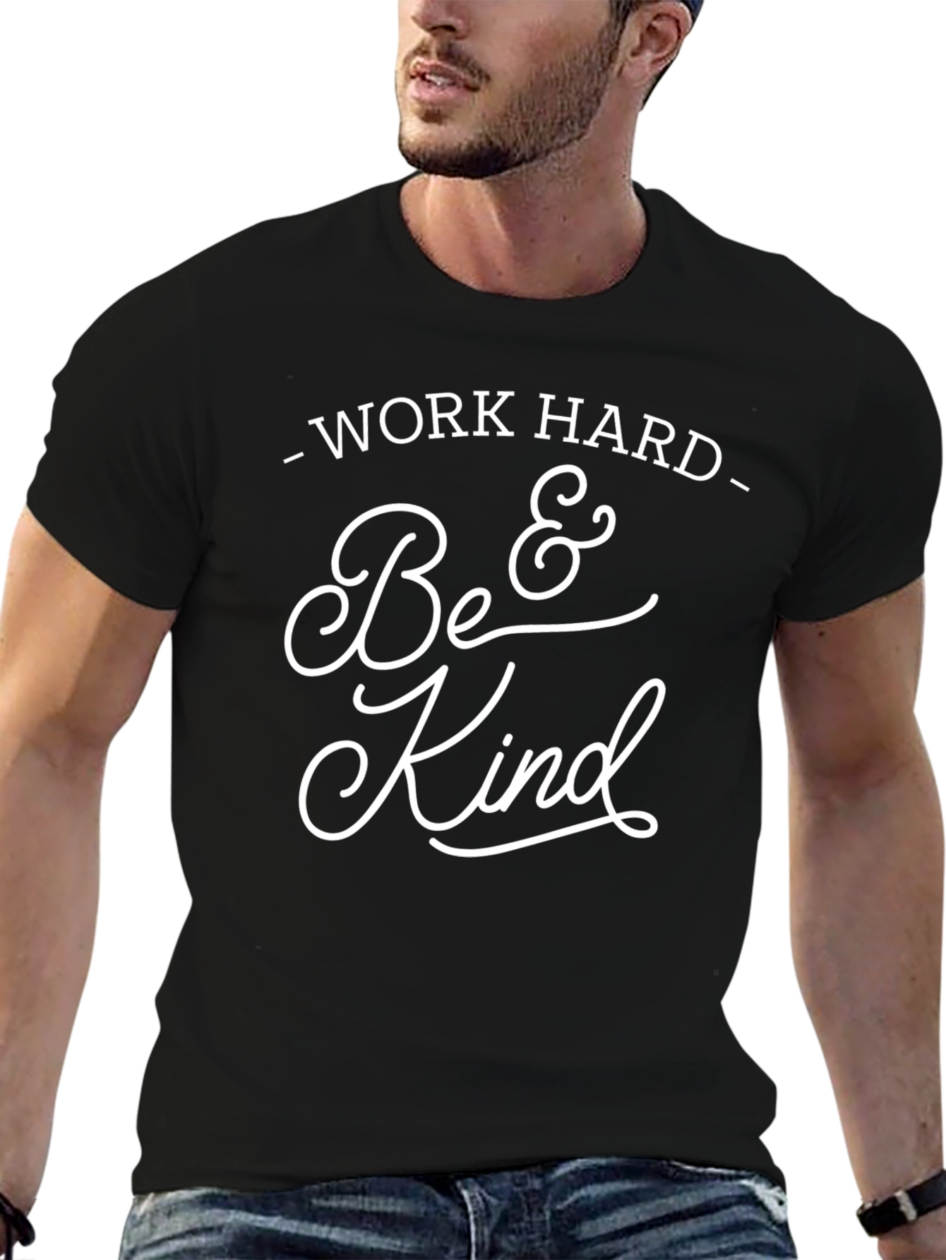 Work Hard Be Kind Black Graphic Tee