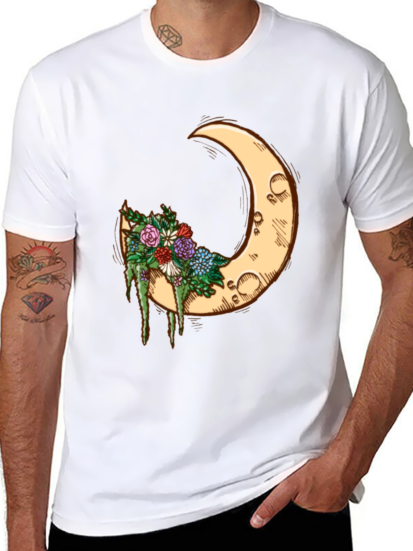 Crescent Moon Floral Tee