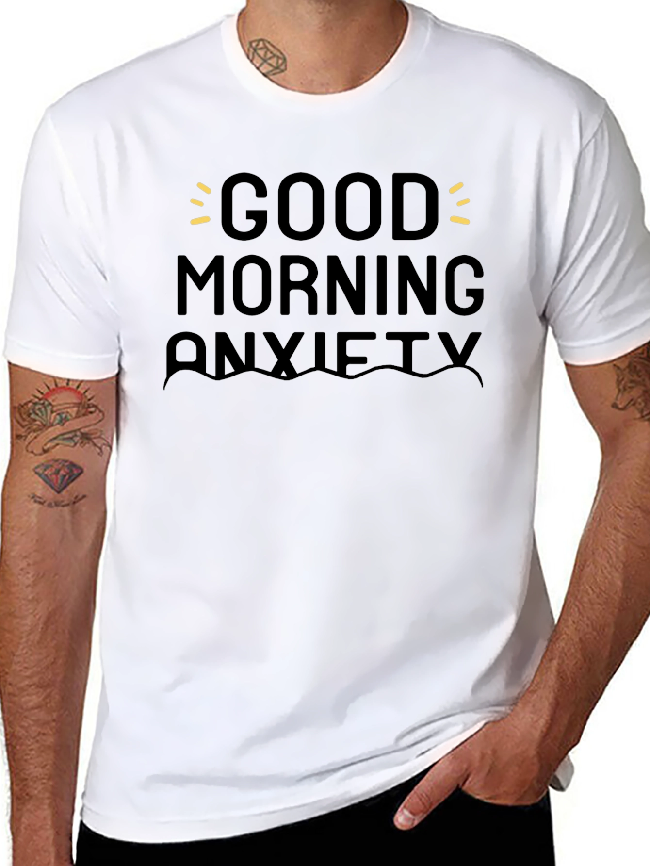 Good Morning Anxiety Graphic Tee - Black