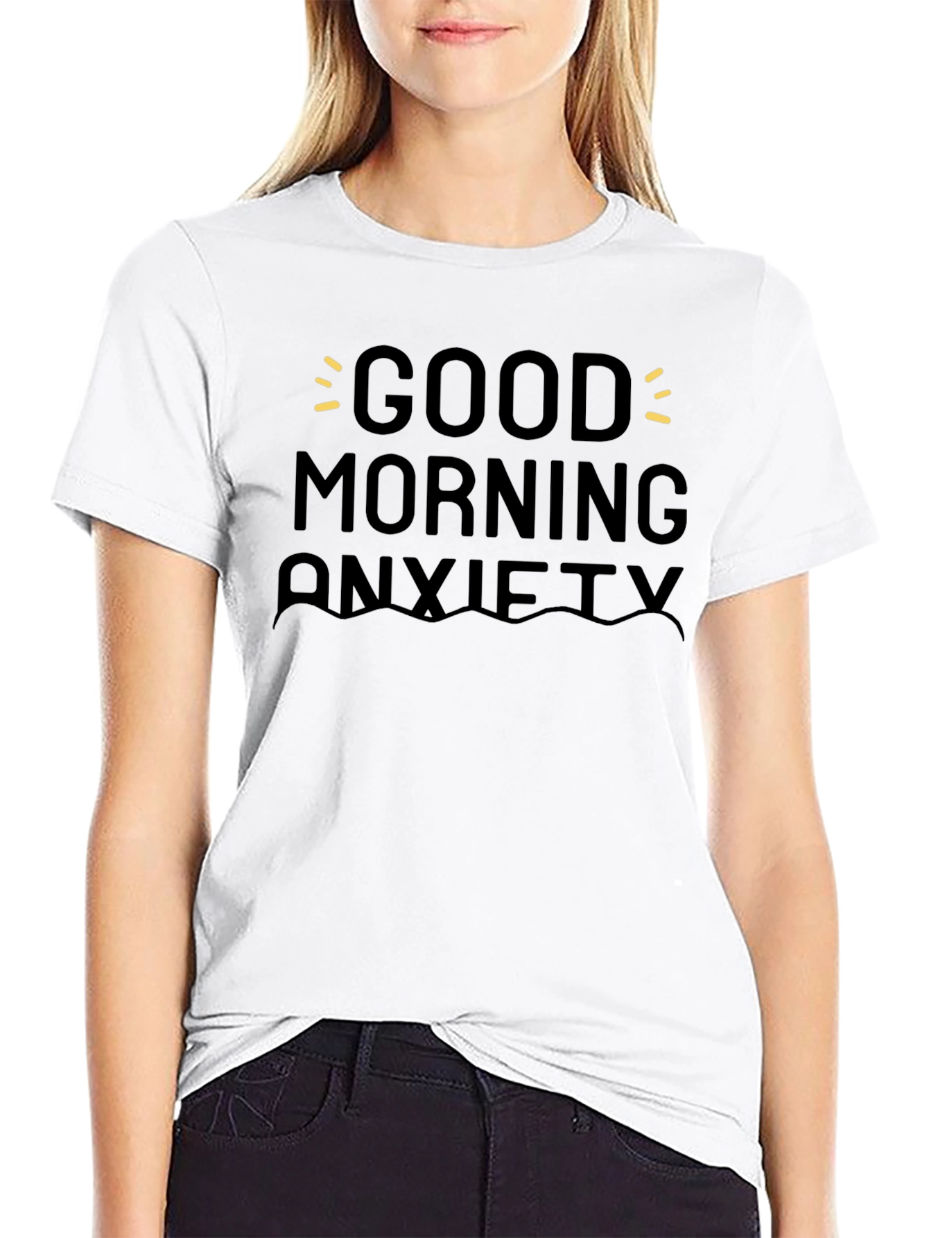 Good Morning Anxiety Graphic Tee - Black