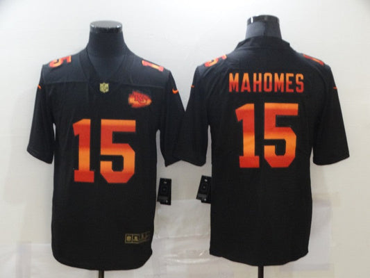 Men's Kansas City Chiefs #15 Patrick Mahomes Black Authentic Game Jerseys