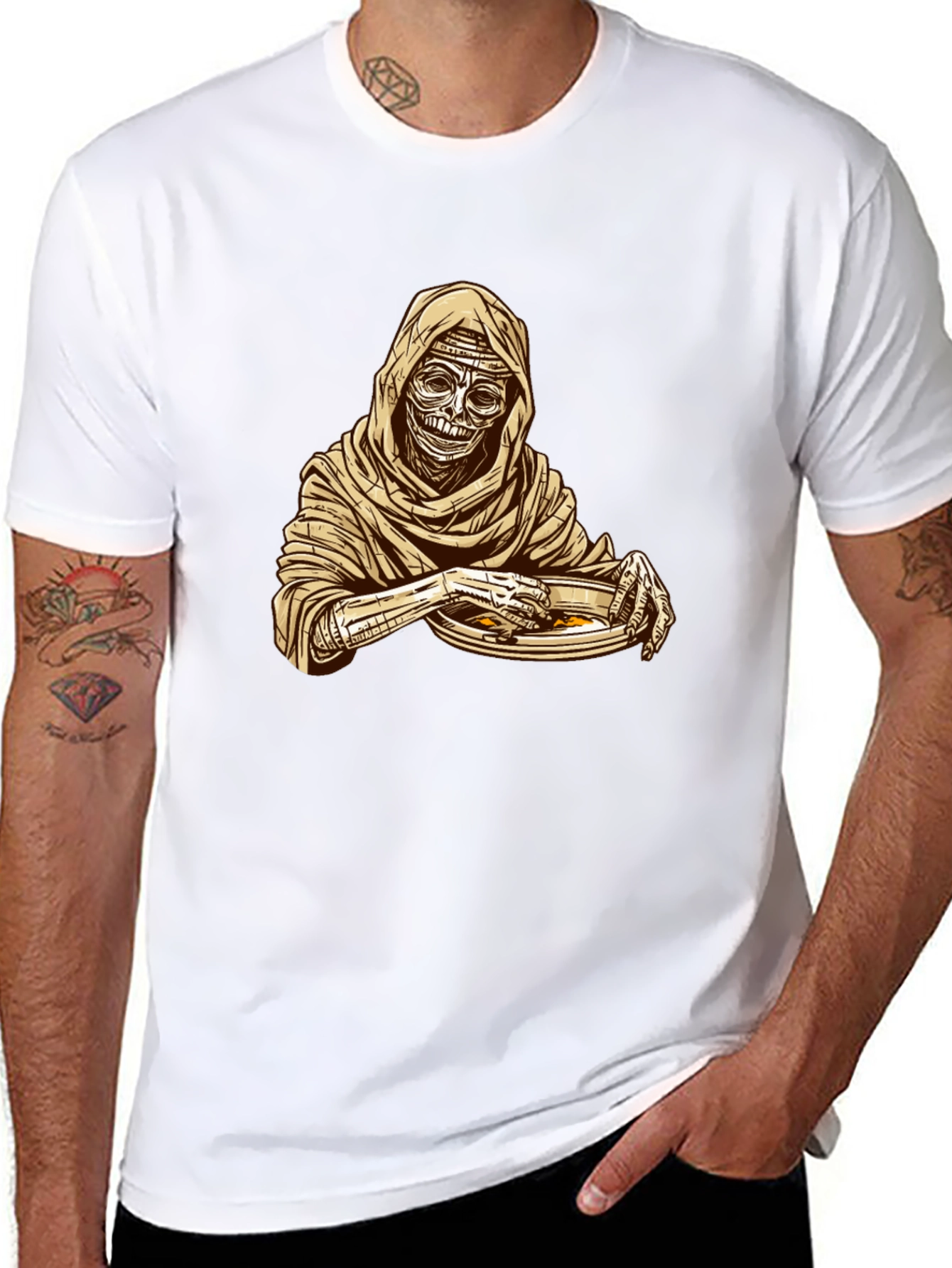 Mummy Eating Ramen Graphic T-Shirt