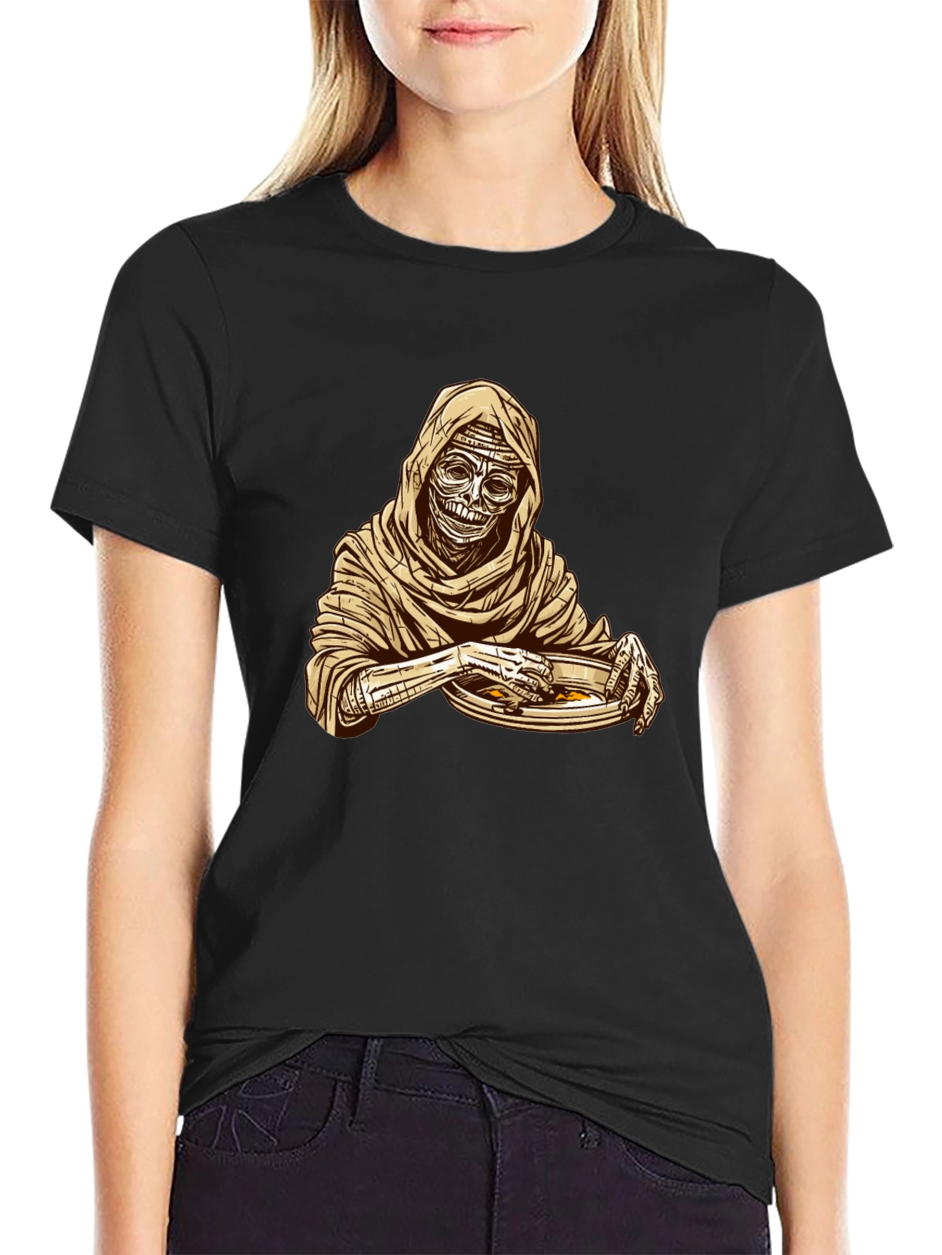 Mummy Eating Ramen Graphic T-Shirt