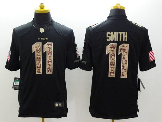 Men's Kansas City Chiefs Alex Smith #11 Black Game Jerseys