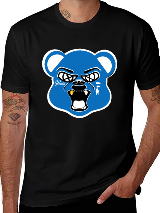 Edgy Bear Graphic Tee - Mens Black T-Shirt