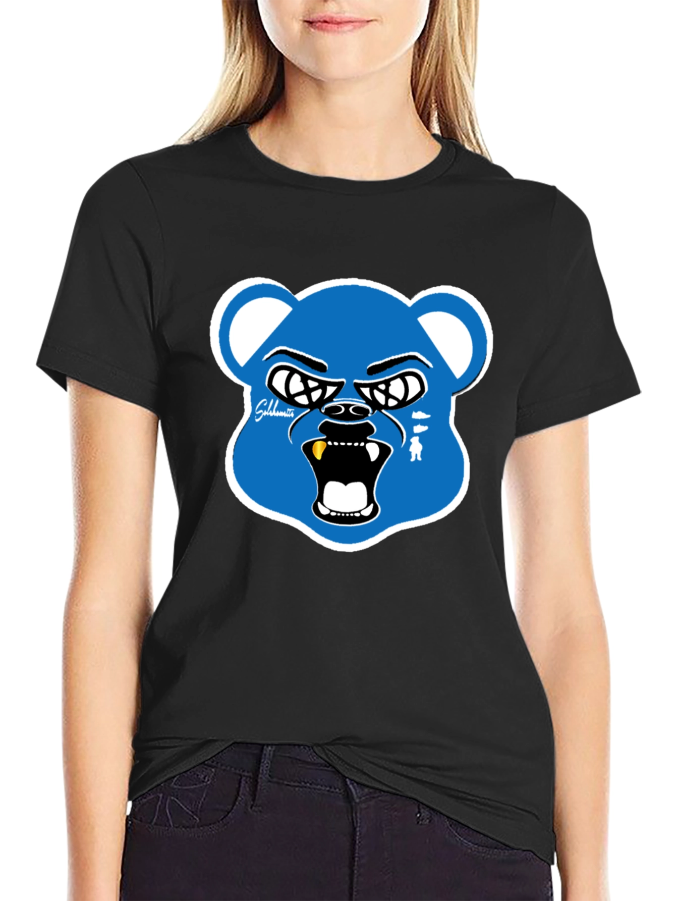 Edgy Bear Graphic Tee - Mens Black T-Shirt