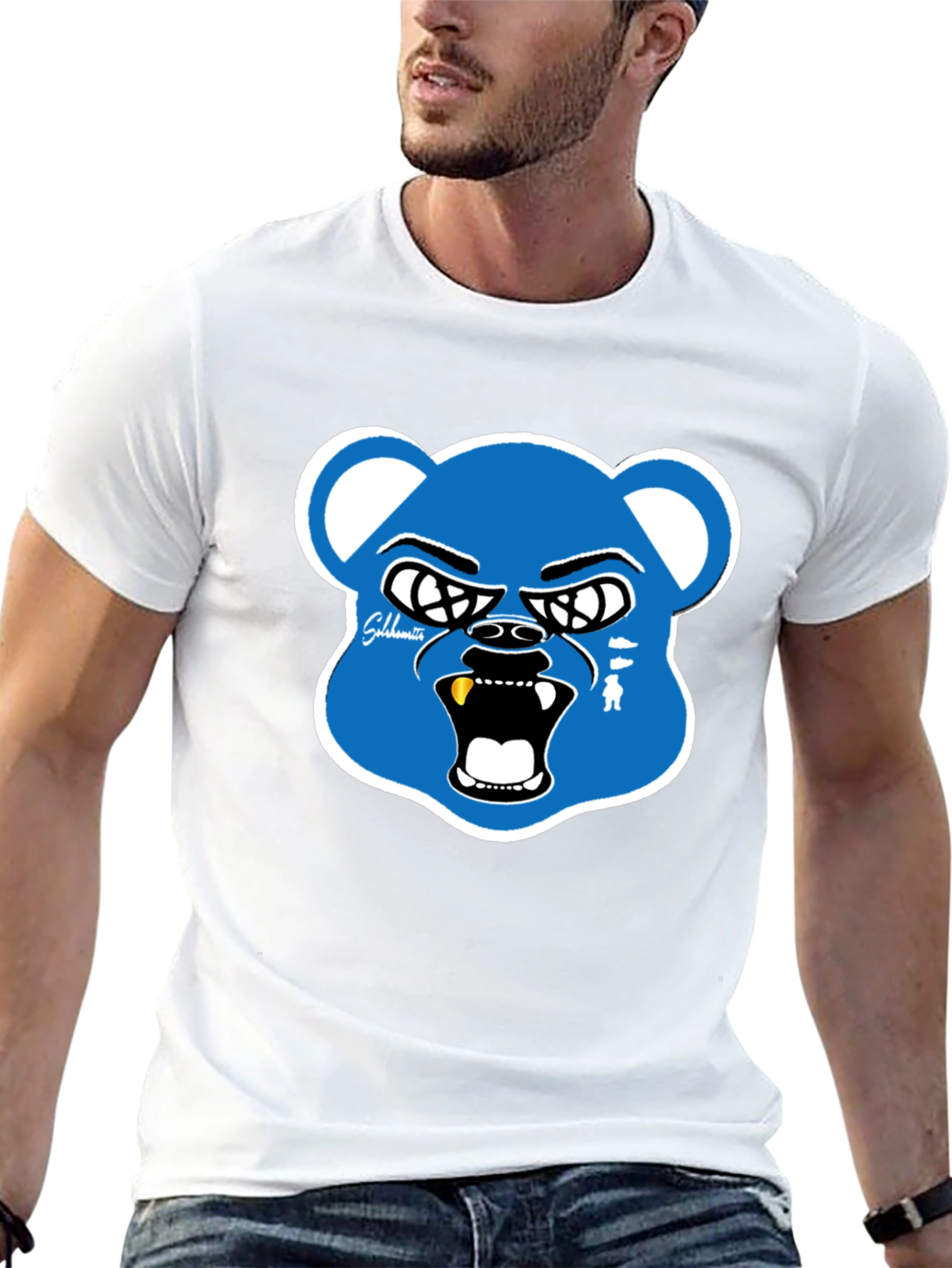 Edgy Bear Graphic Tee - Mens Black T-Shirt