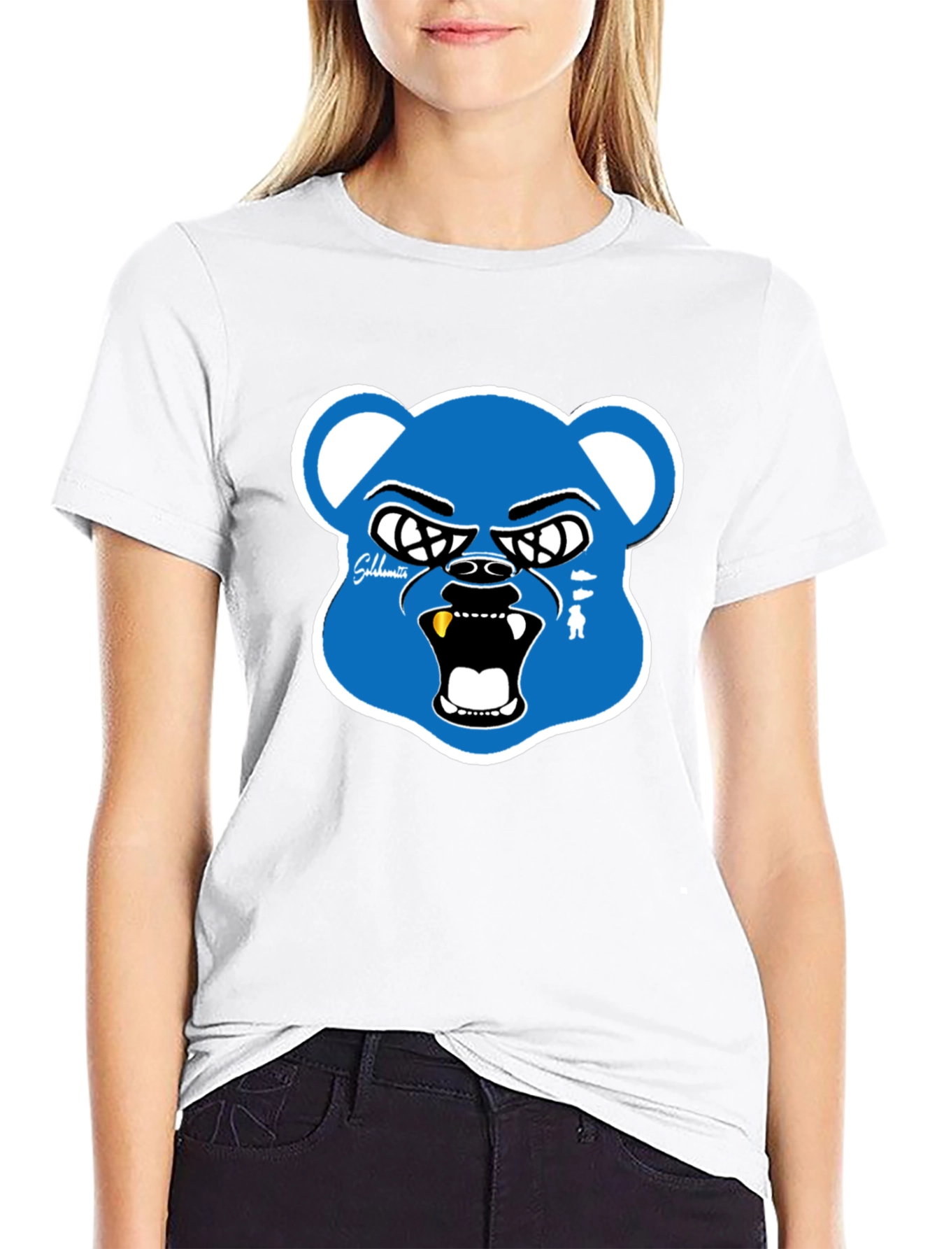 Edgy Bear Graphic Tee - Mens Black T-Shirt