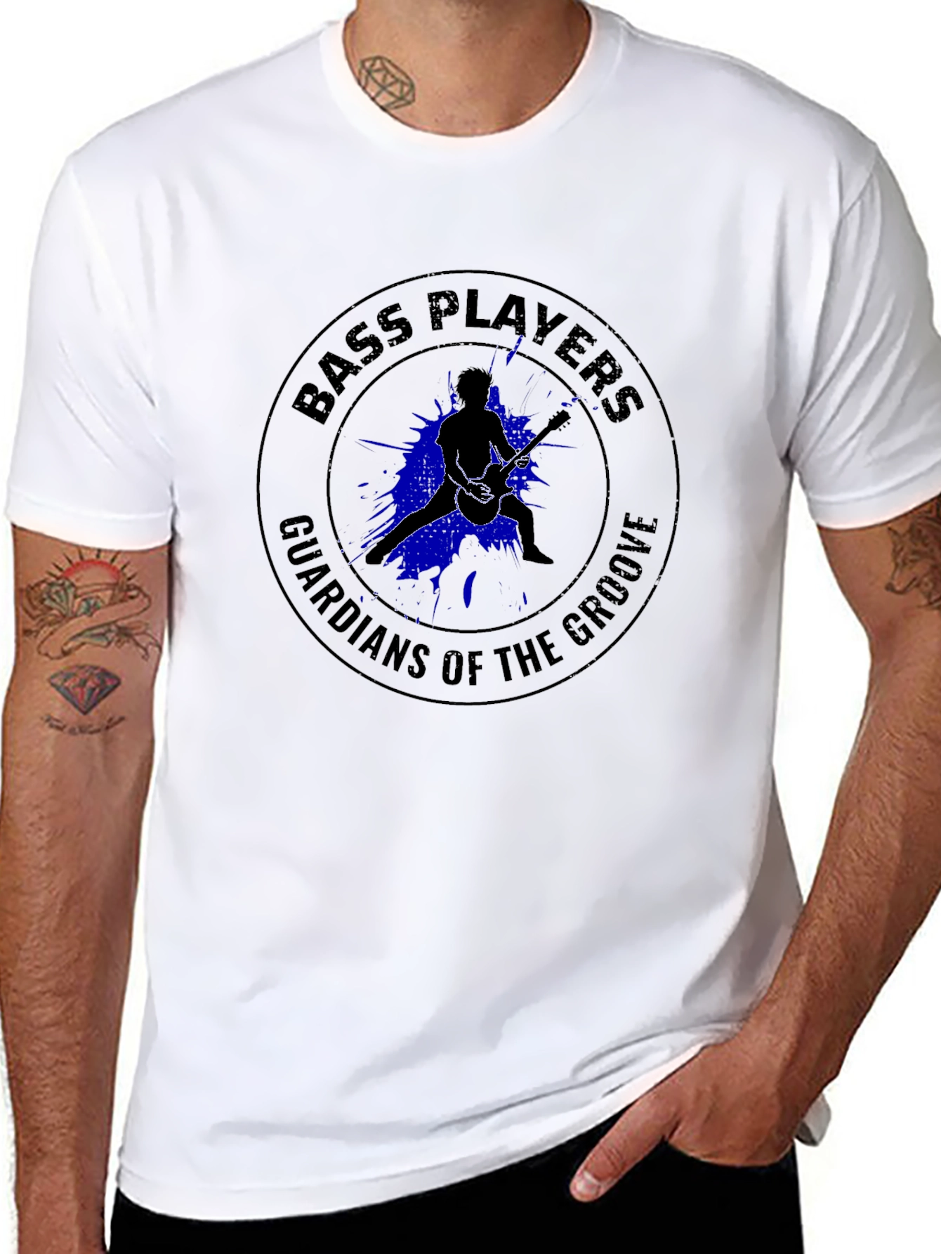Bass Players Guardians of the Groove Black T-Shirt