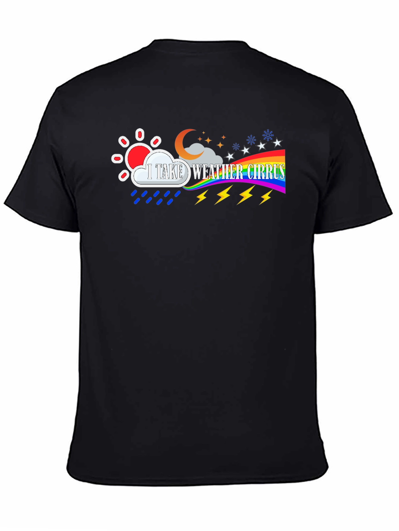Weather Cirrus Graphic Tee - Black Cotton T-Shirt