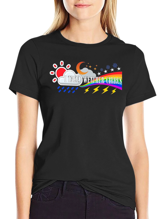 Weather Cirrus Graphic Tee - Black Cotton T-Shirt