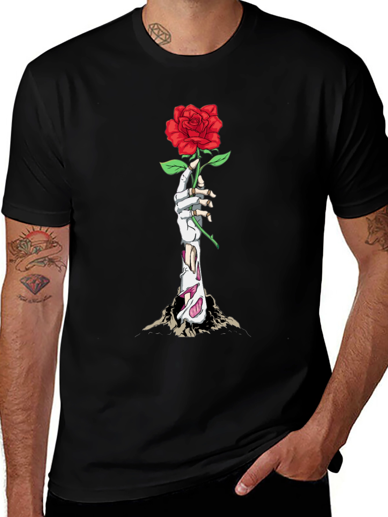 Rose Zombie Hand T-Shirt