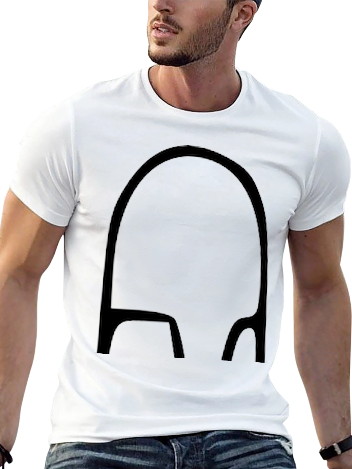 Minimalist Black T-Shirt with Abstract Design