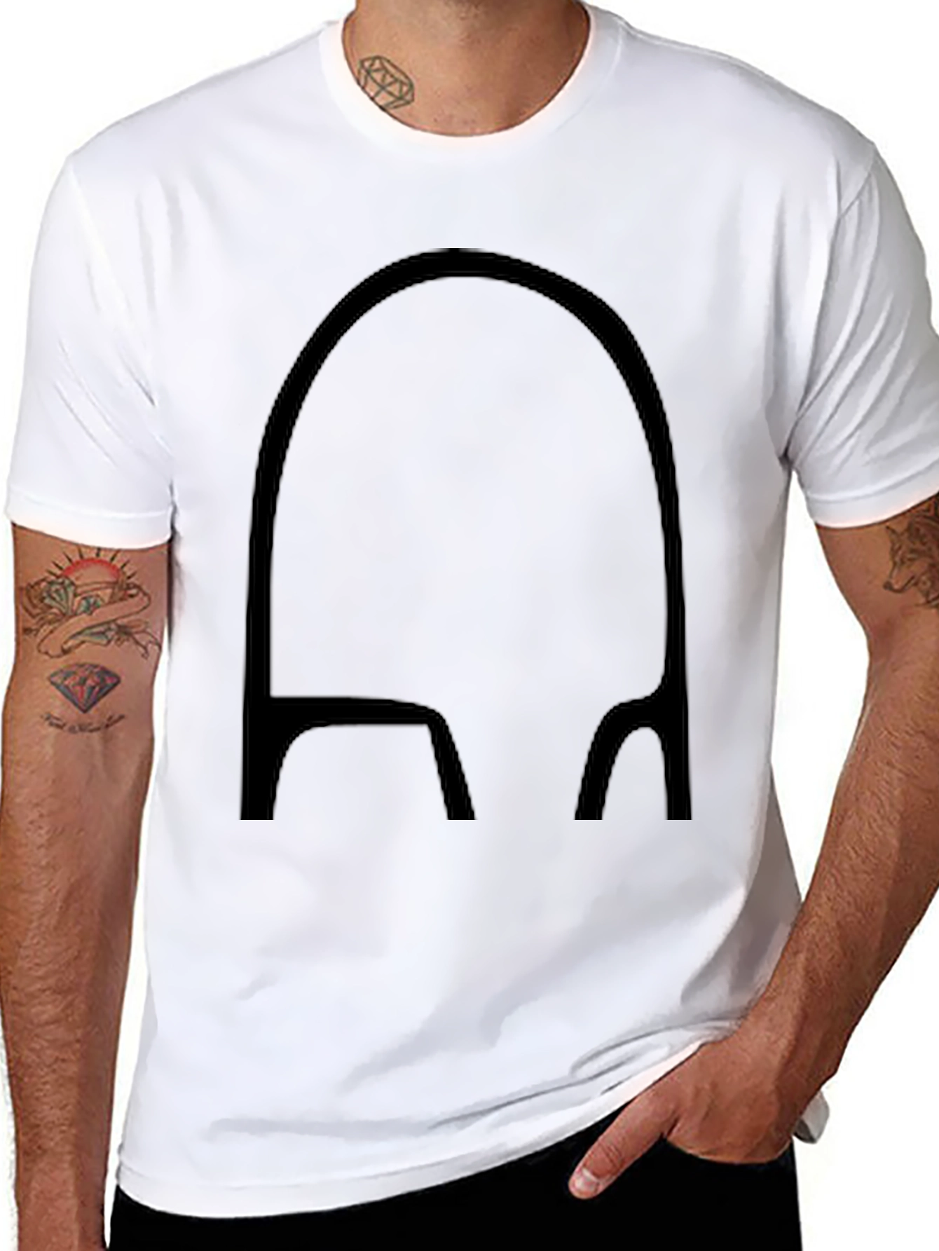 Minimalist Black T-Shirt with Abstract Design