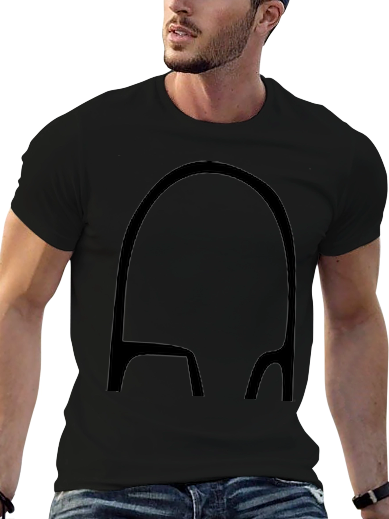 Minimalist Black T-Shirt with Abstract Design