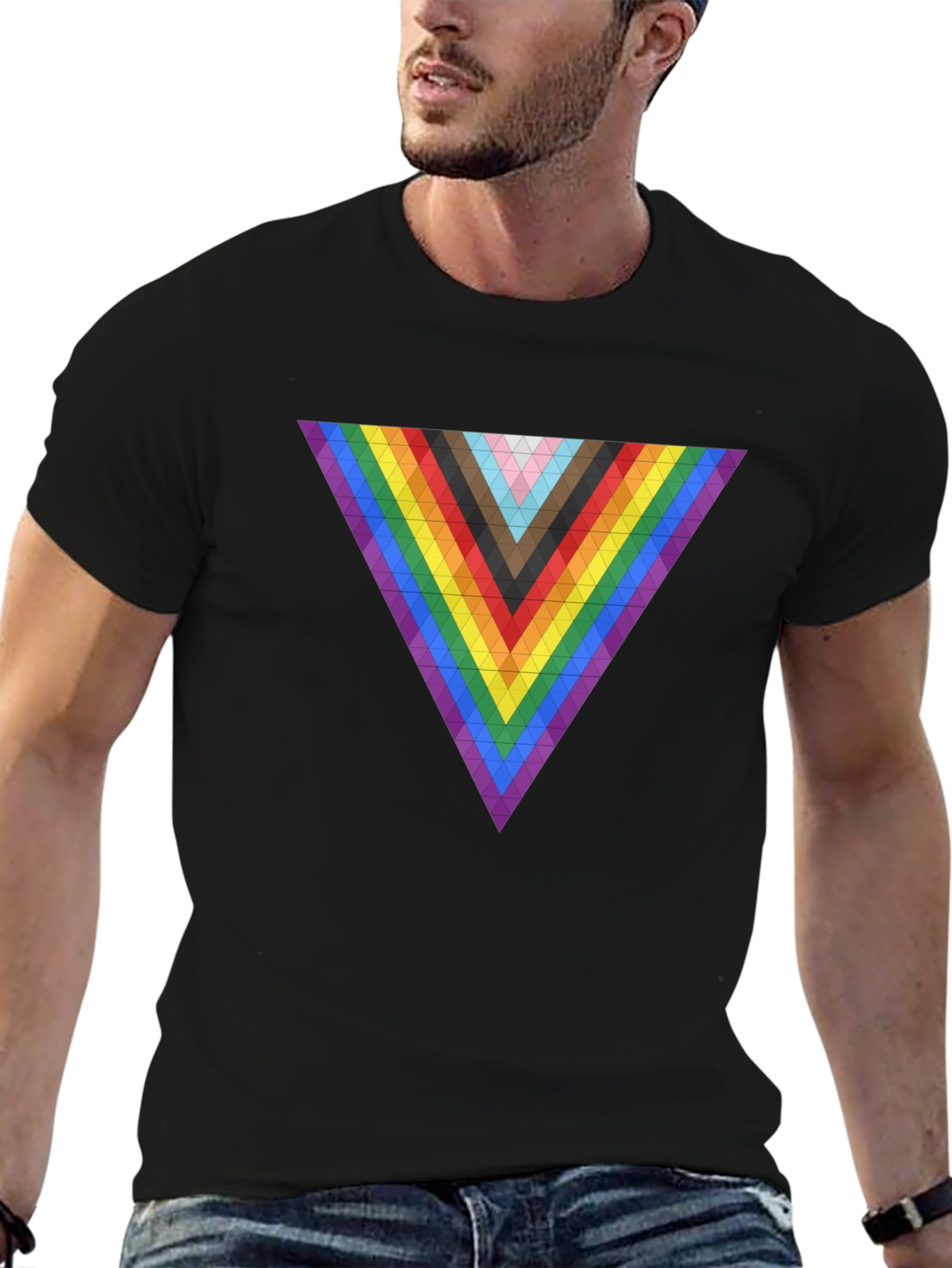 Pride Triangle Graphic Tee - Modern Geometric Design
