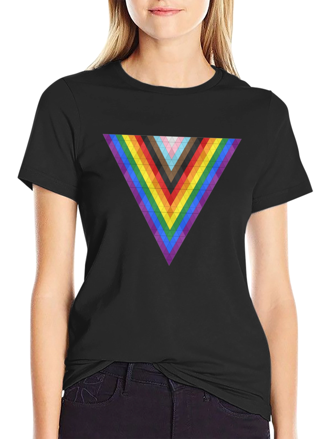 Pride Triangle Graphic Tee - Modern Geometric Design