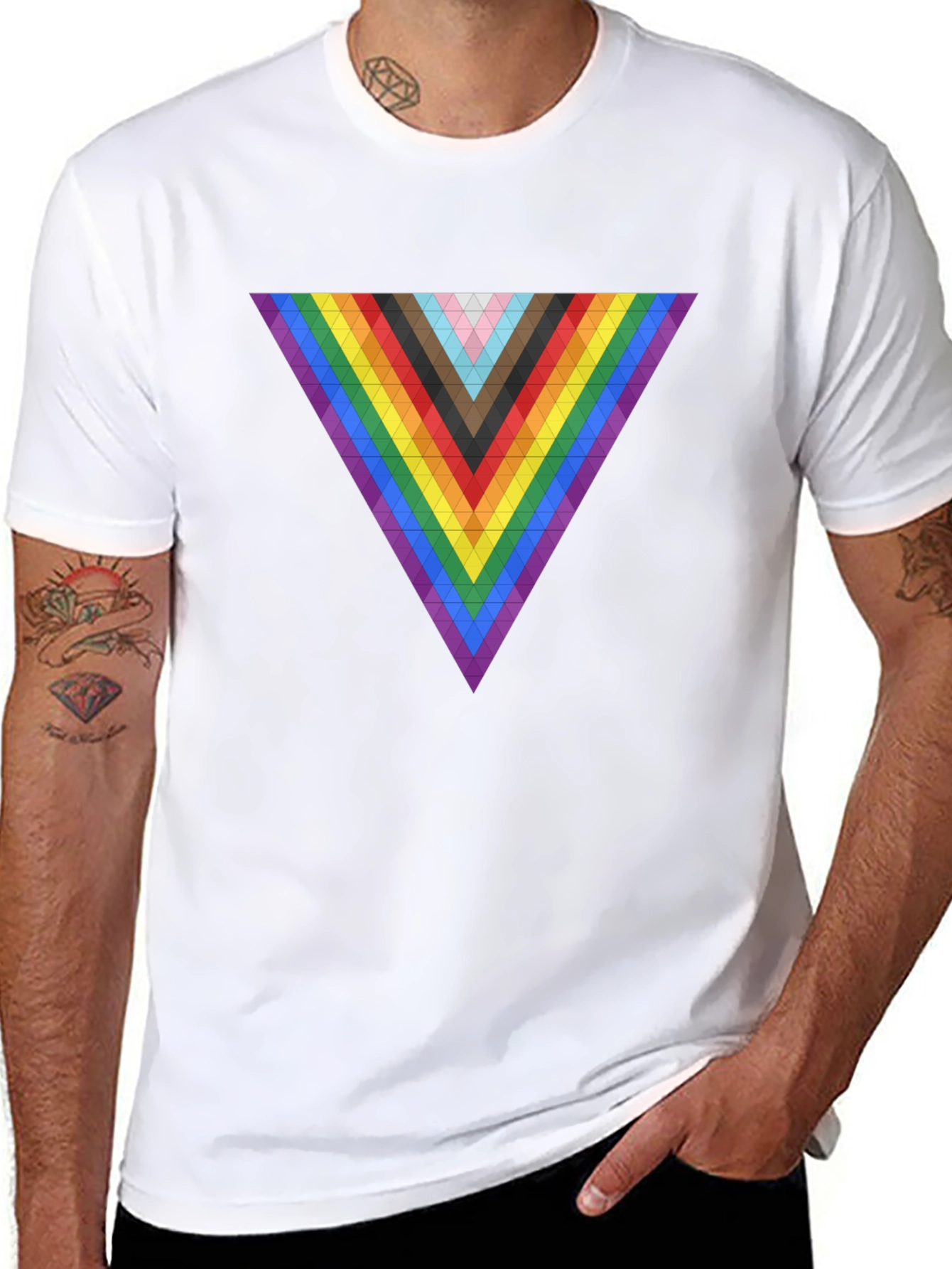 Pride Triangle Graphic Tee - Modern Geometric Design