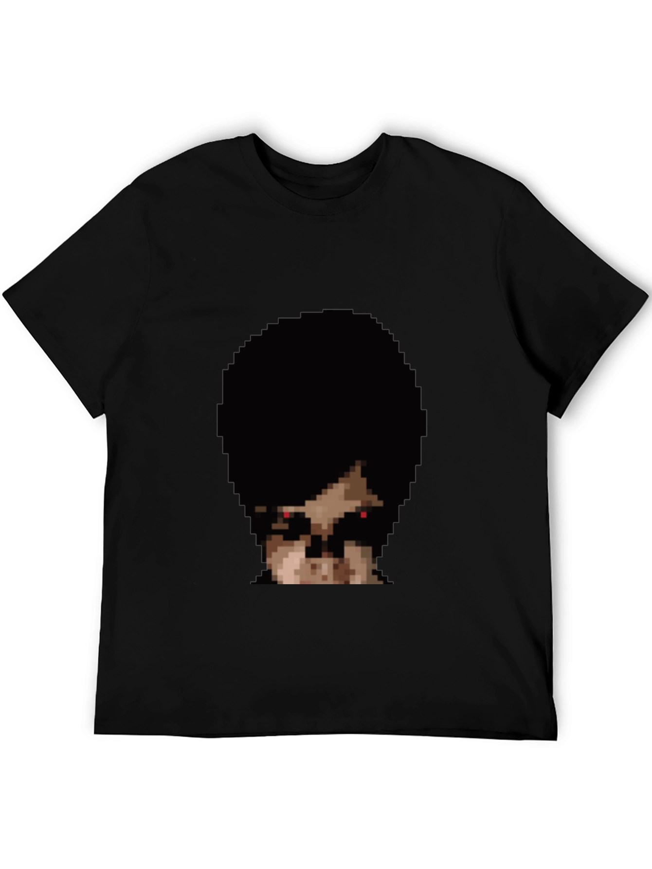 Pixel Horror Face Black T-Shirt