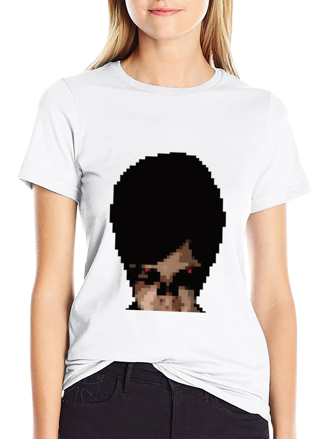 Pixel Horror Face Black T-Shirt