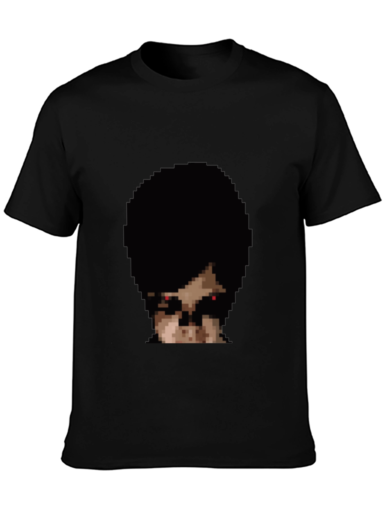 Pixel Horror Face Black T-Shirt