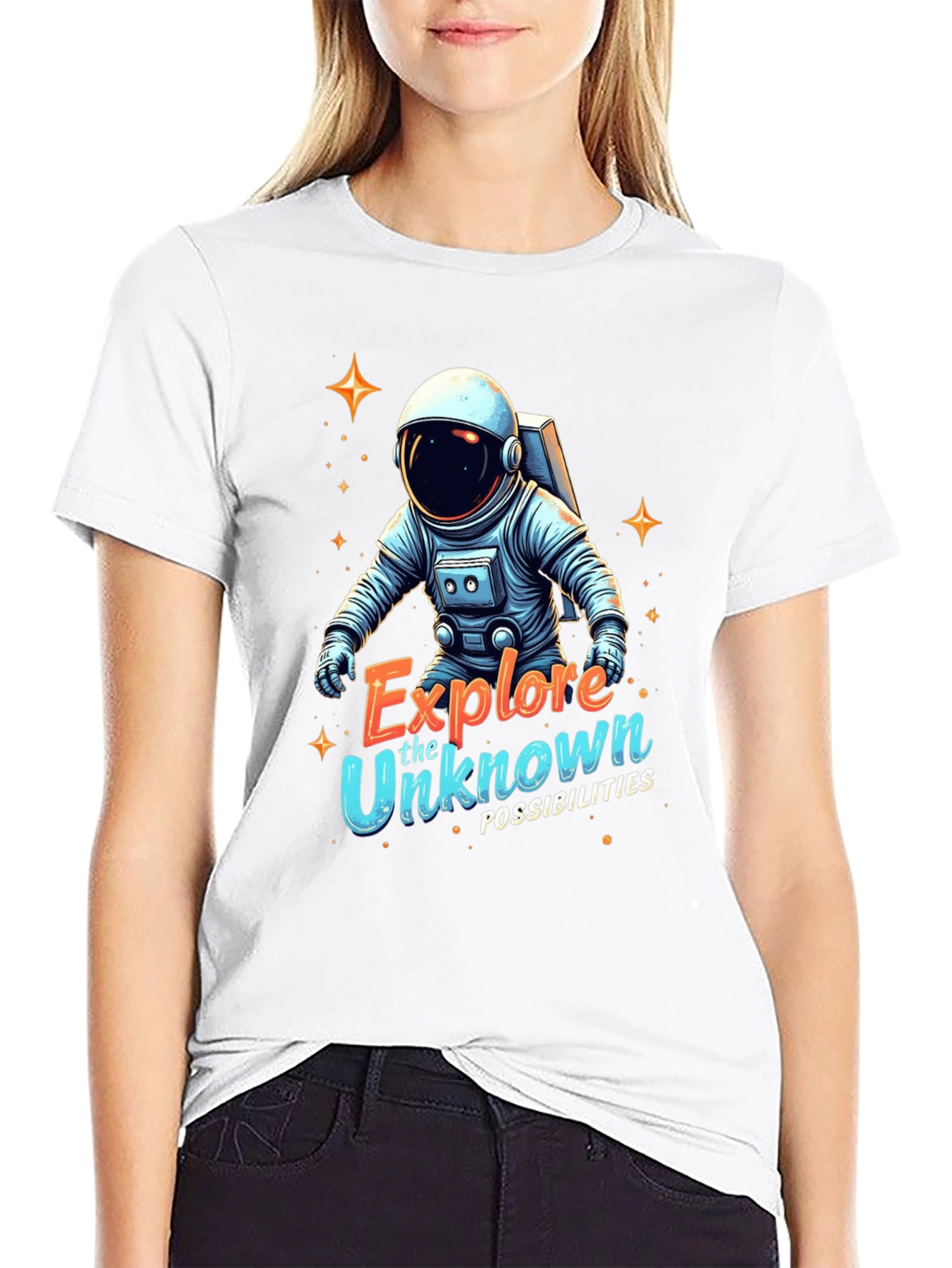 Explore Unknown Astronaut Black T-Shirt