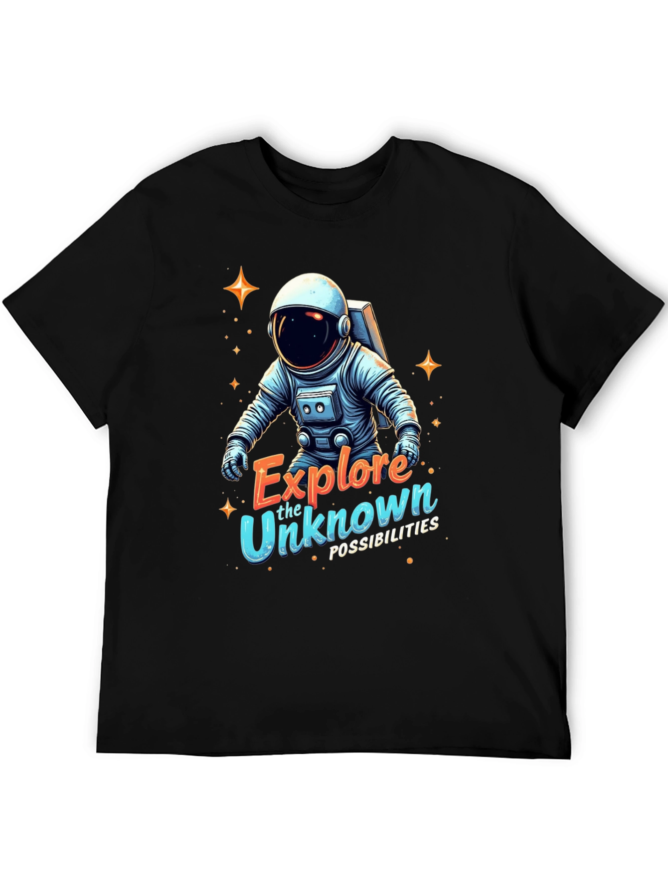 Explore Unknown Astronaut Black T-Shirt
