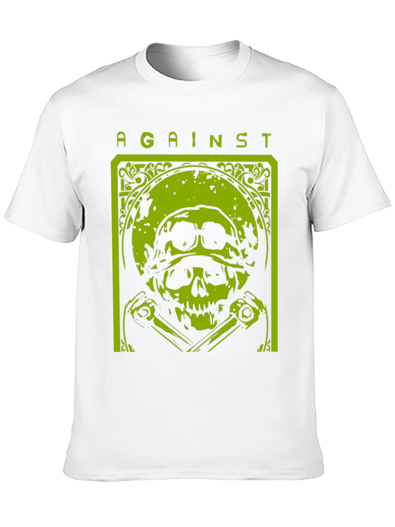 Against T-Shirt Skull Graphic Tee - Black