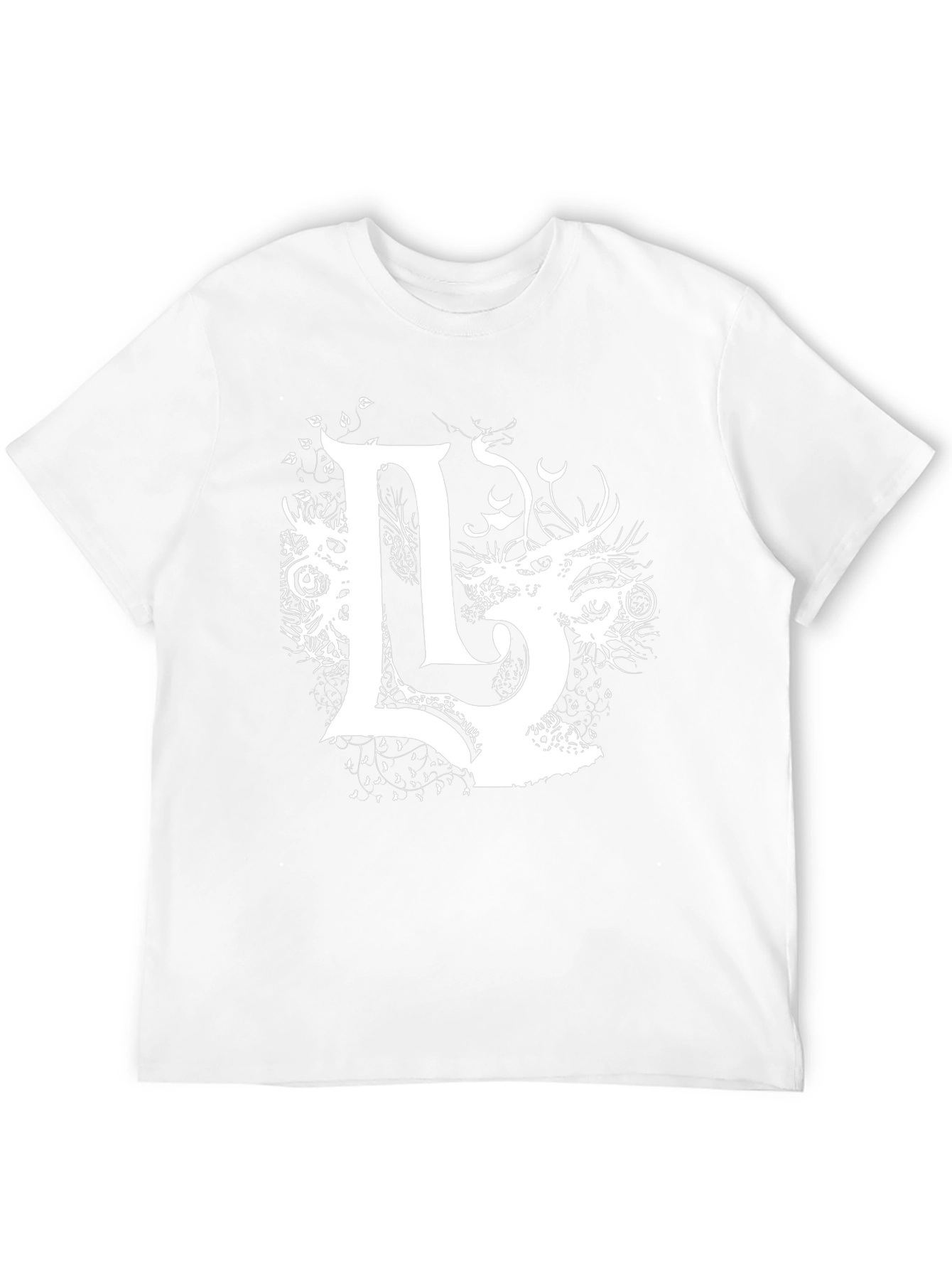 Unique Graphic Tee - Black with White L Design