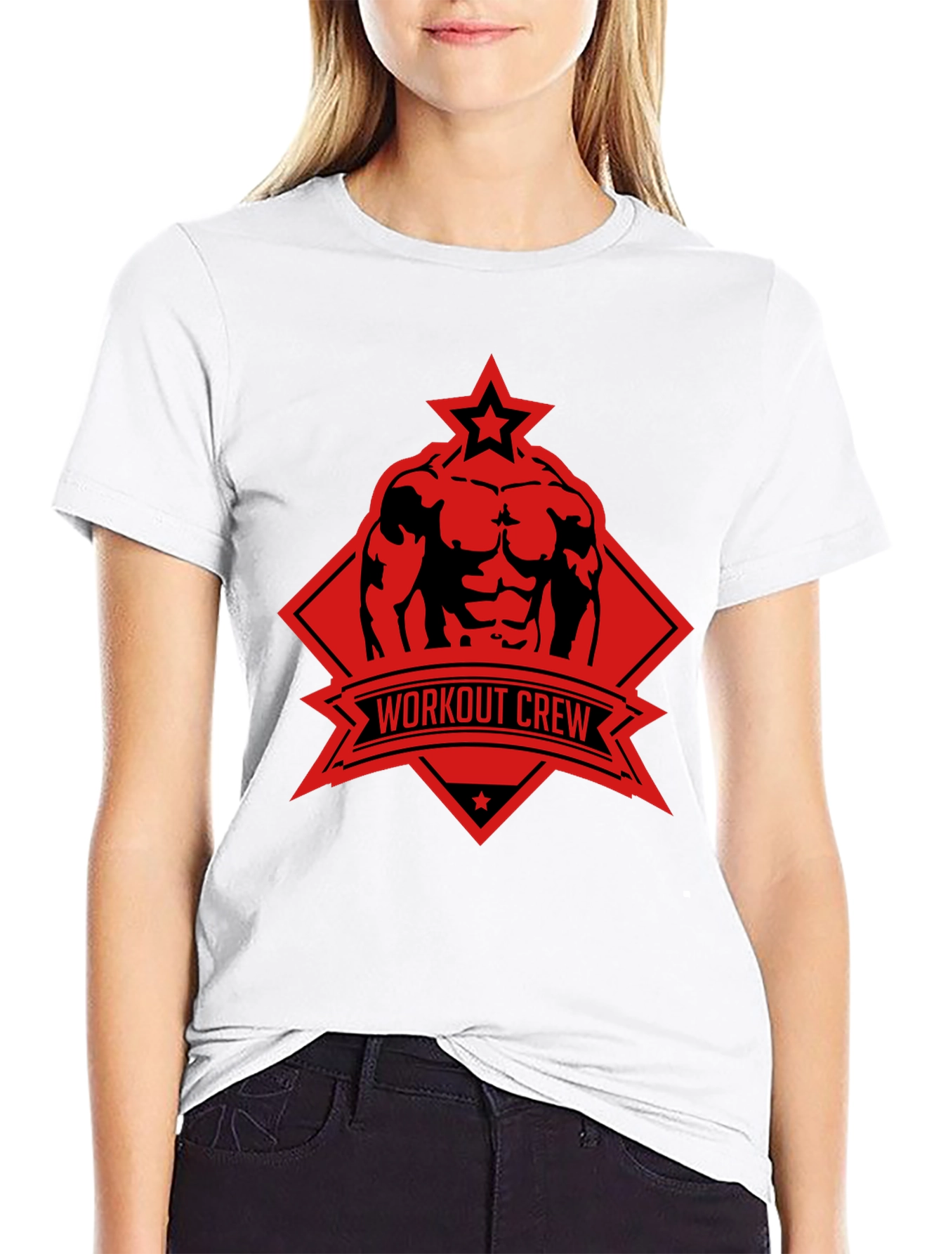Workout Crew Graphic Tee - Black