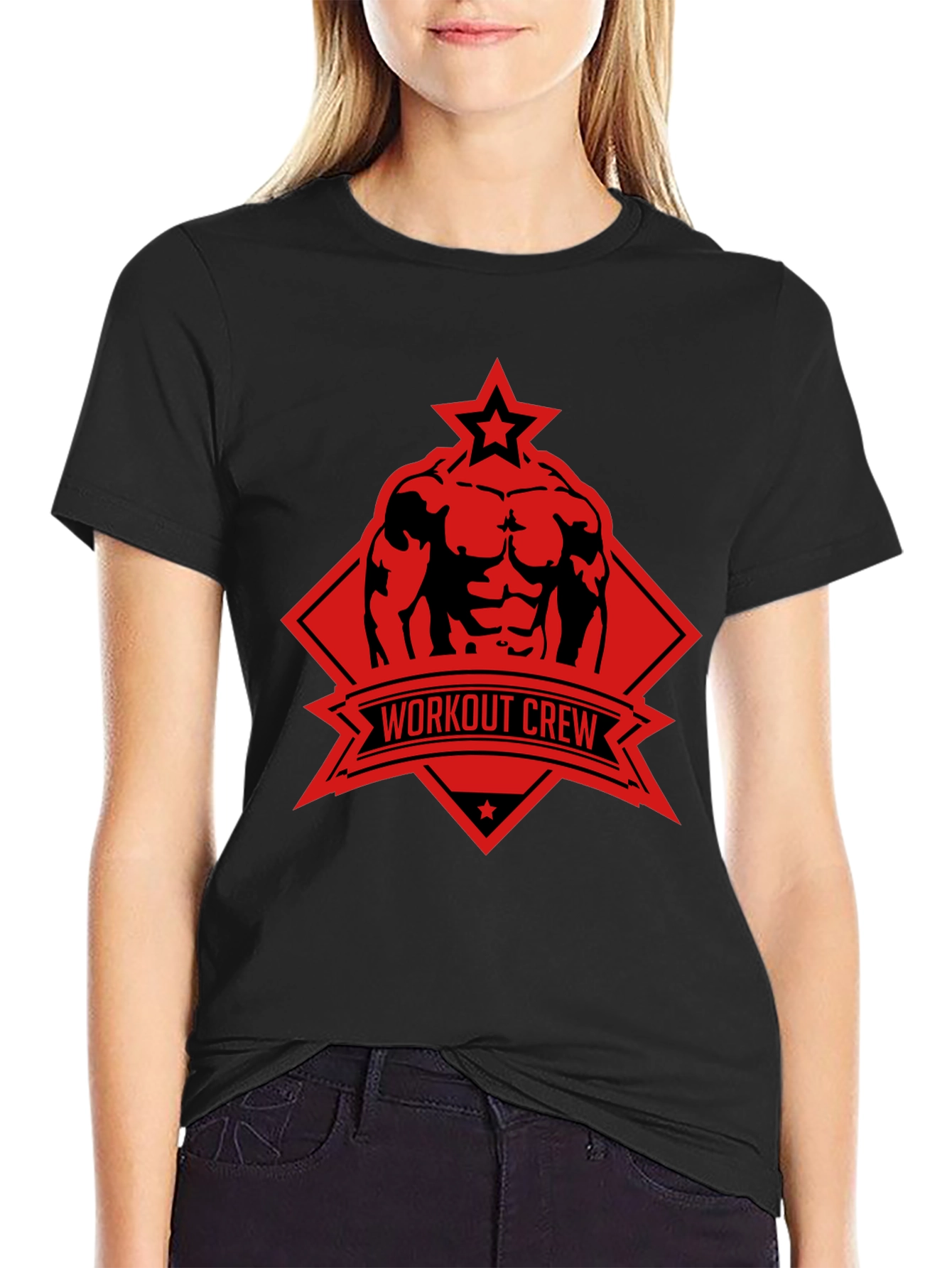 Workout Crew Graphic Tee - Black