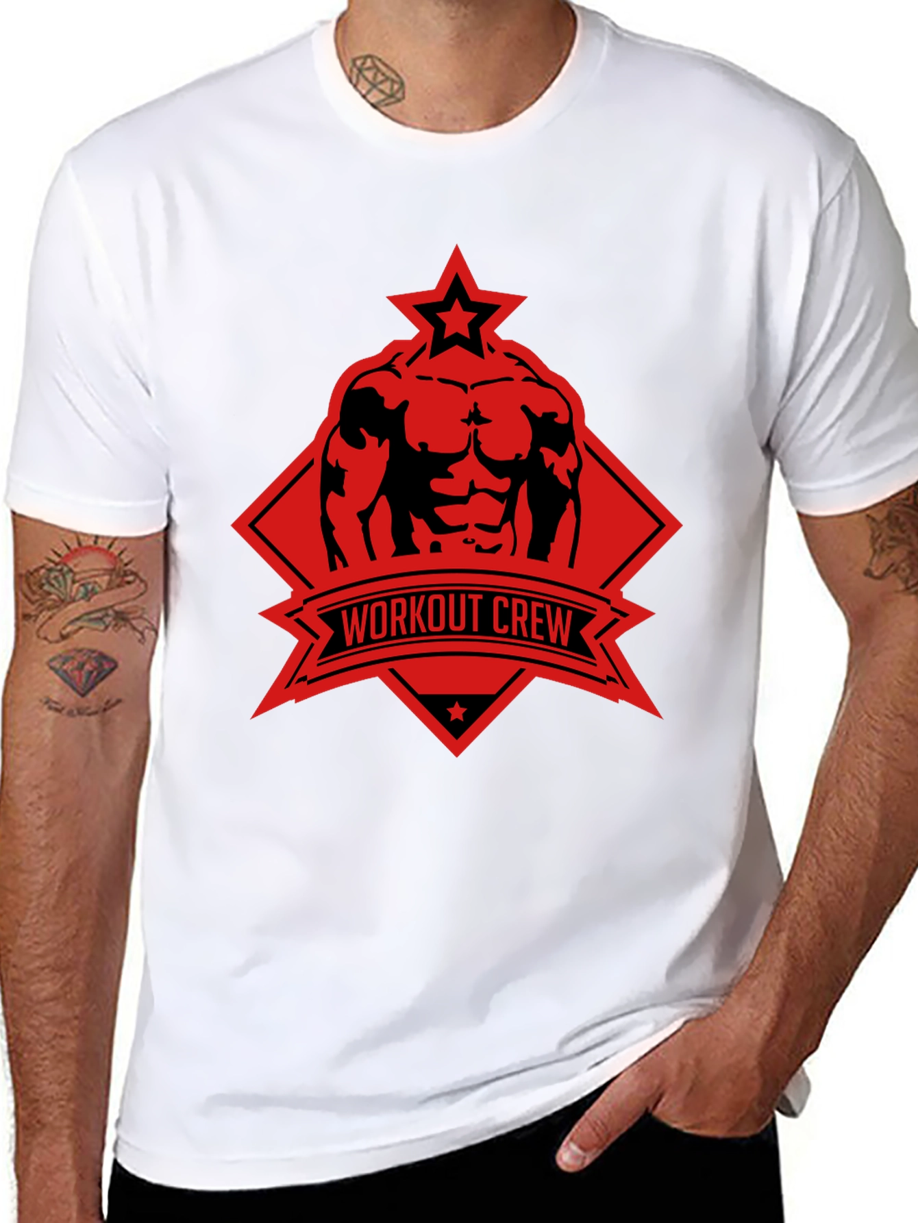 Workout Crew Graphic Tee - Black