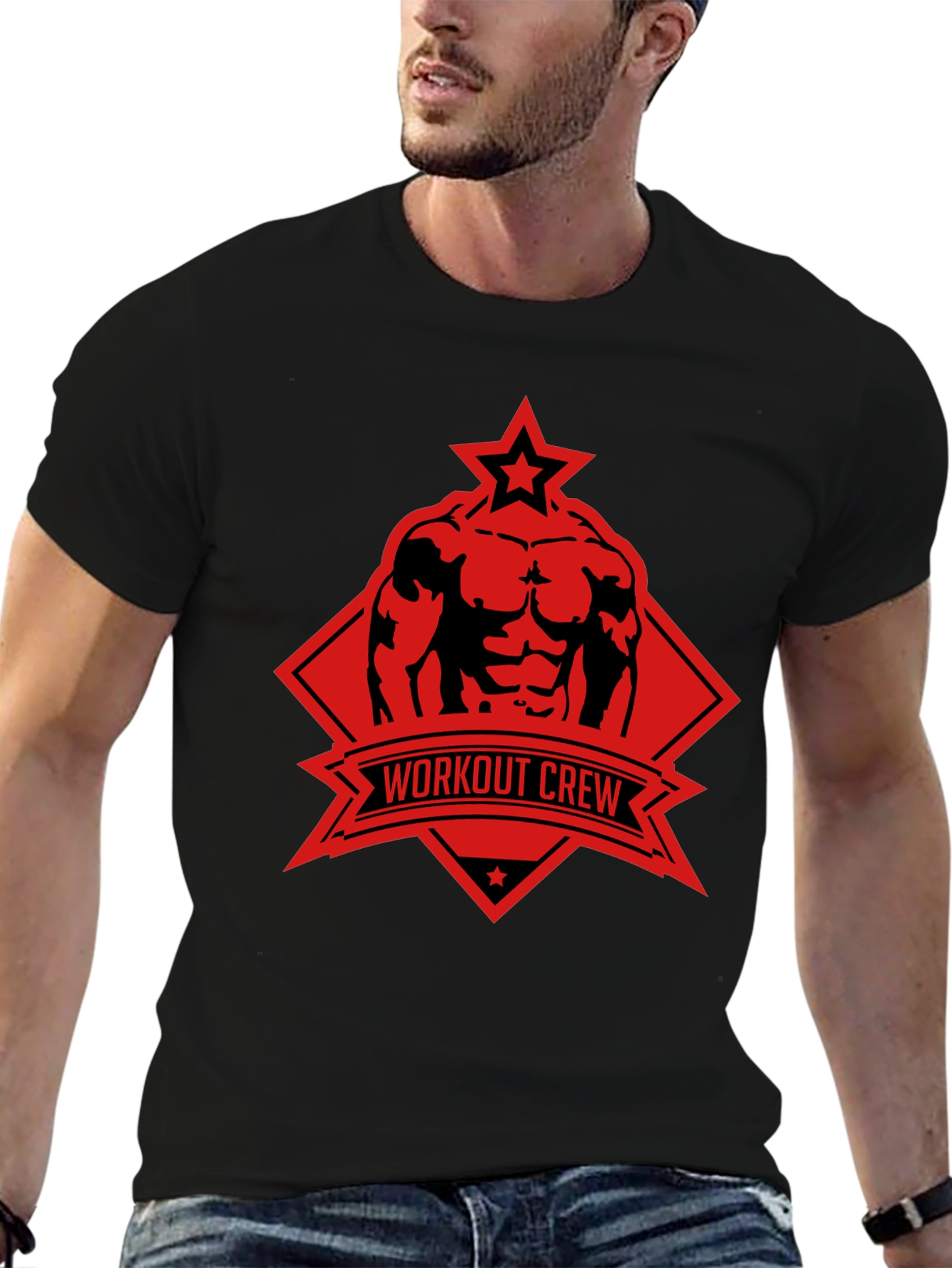 Workout Crew Graphic Tee - Black