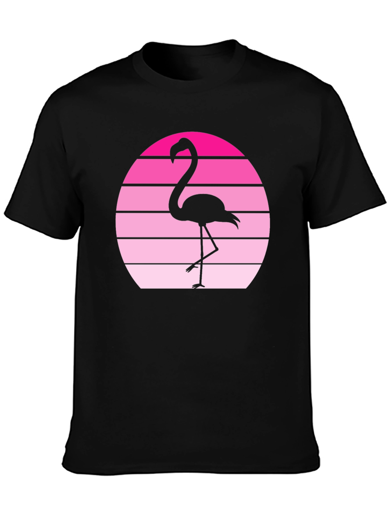 Retro Flamingo Graphic Tee - Sunset Vibes
