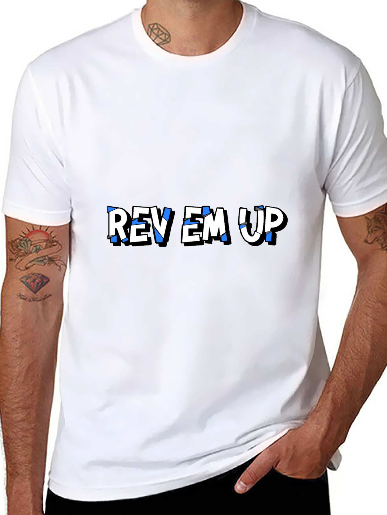 Rev Em Up Graphic T-Shirt - Stylish Black Tee
