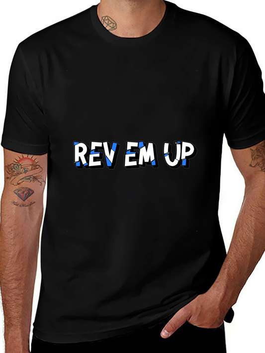 Rev Em Up Graphic T-Shirt - Stylish Black Tee