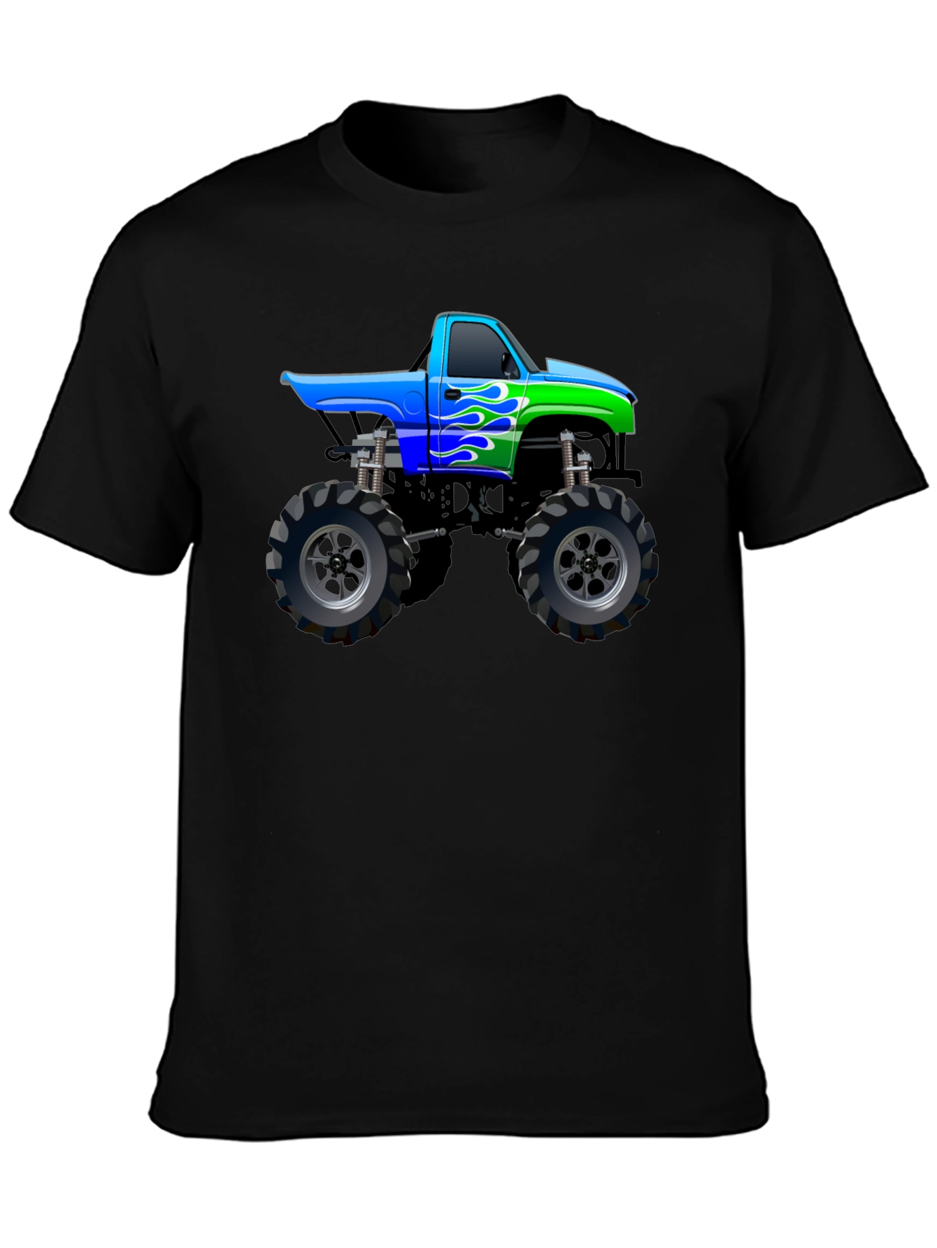 Monster Truck Graphic Tee - Black Cotton Blend