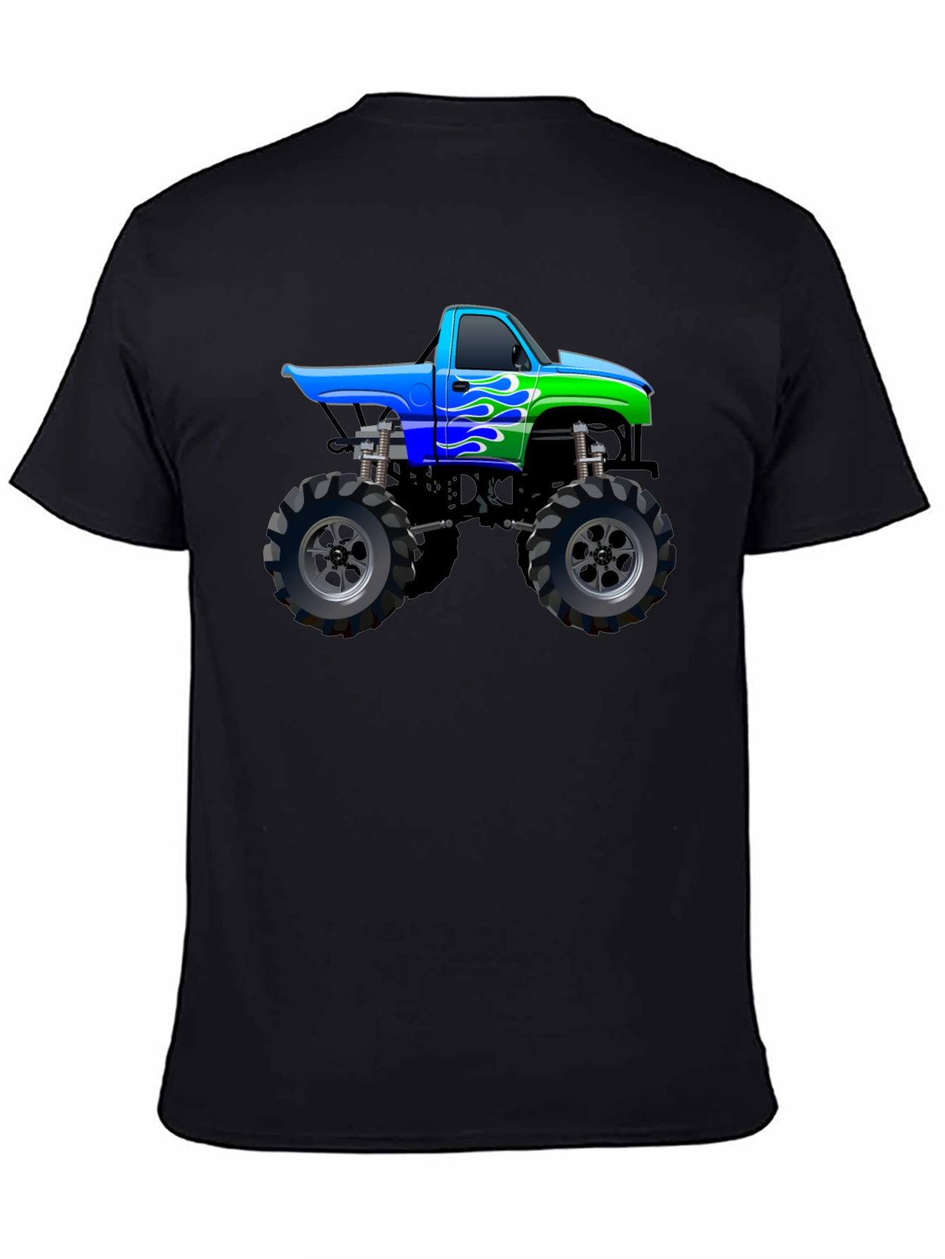 Monster Truck Graphic Tee - Black Cotton Blend
