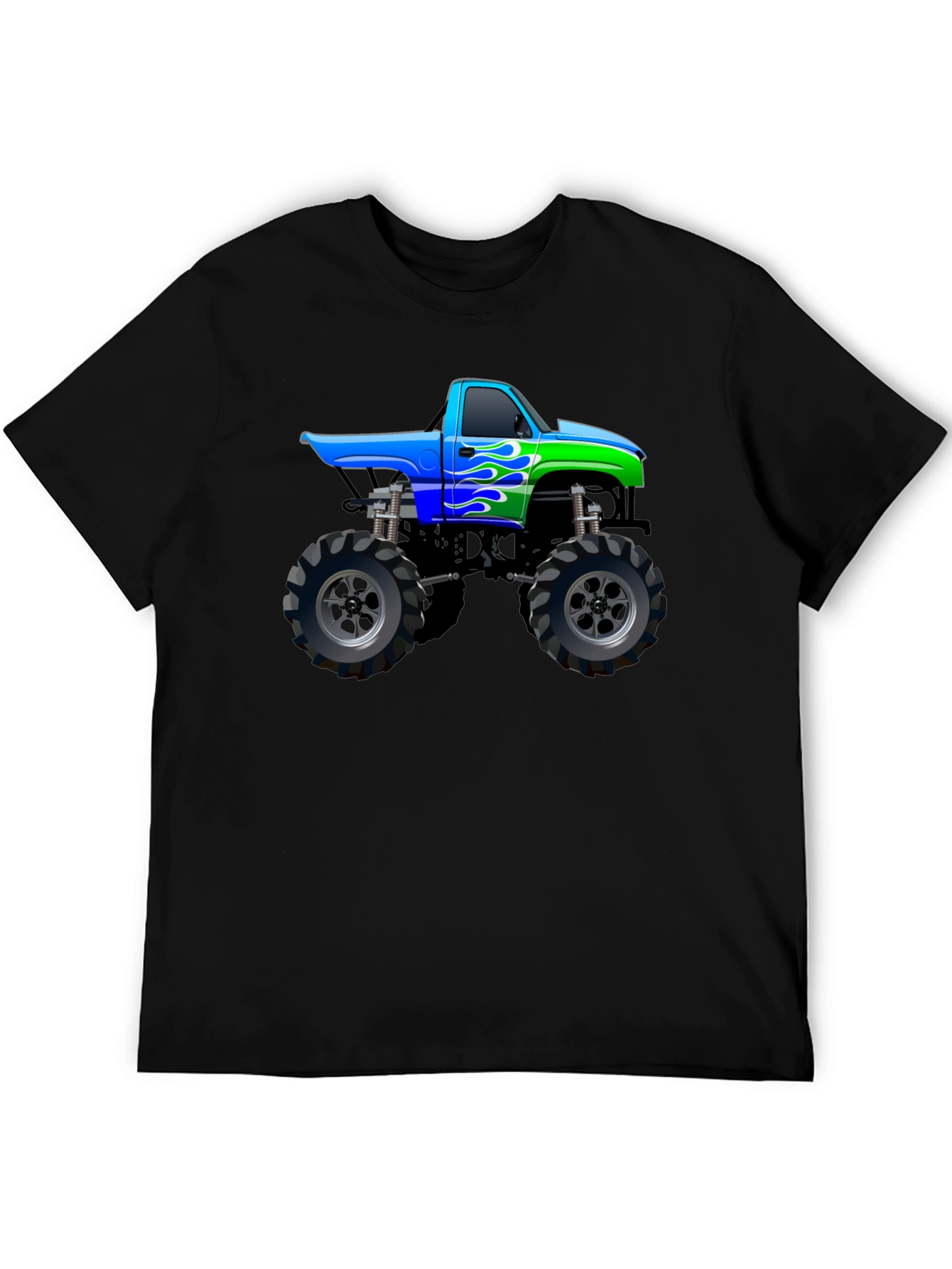 Monster Truck Graphic Tee - Black Cotton Blend