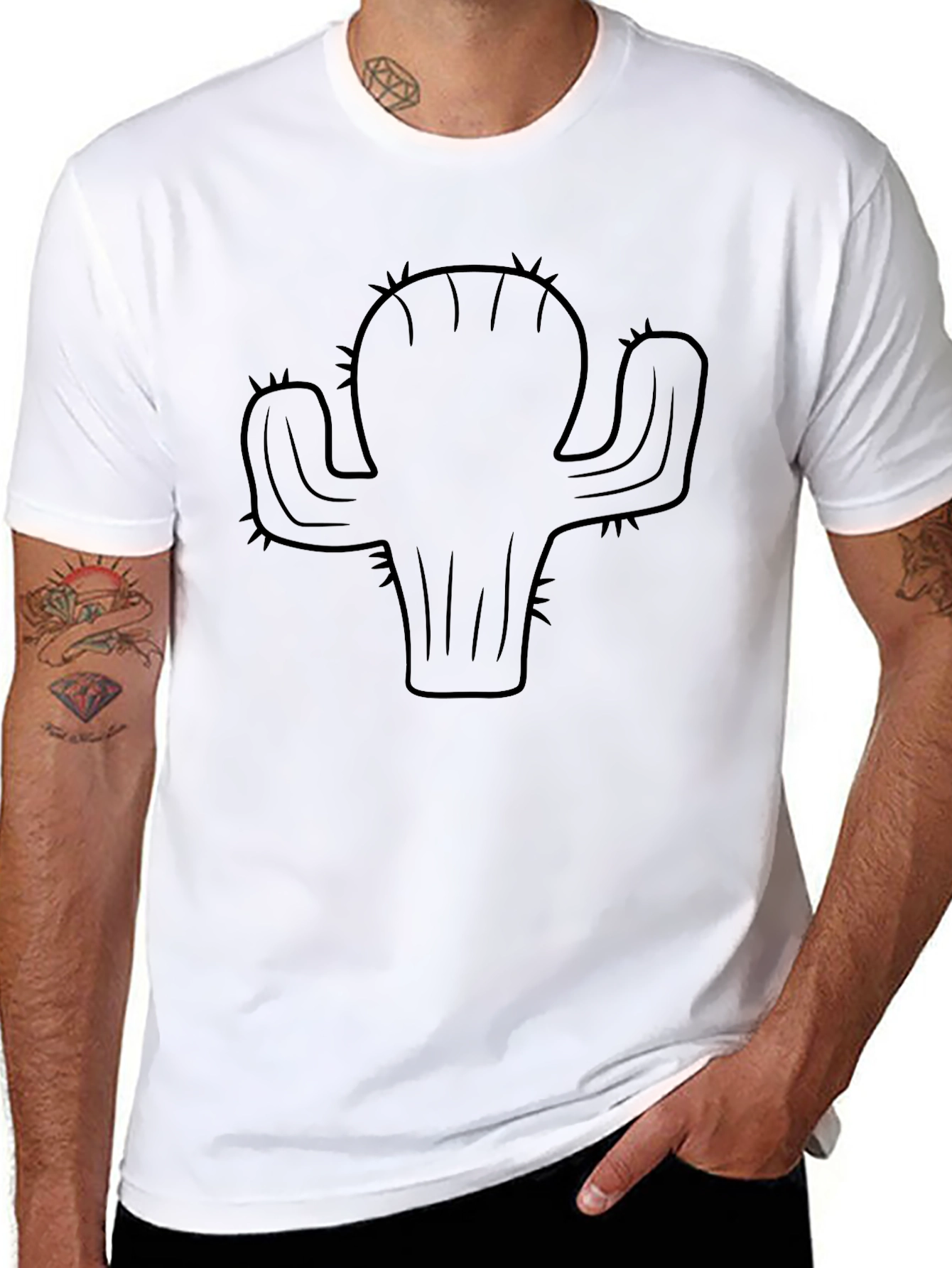 Cactus Graphic Black T-Shirt - Desert Style