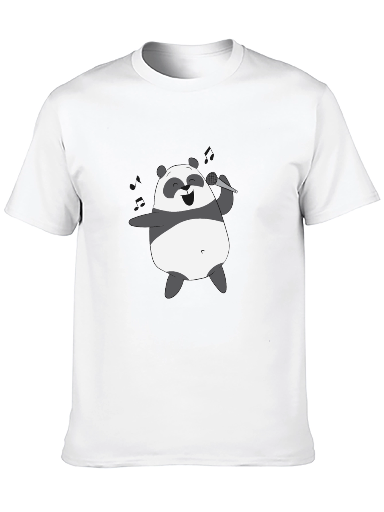 Singing Panda Graphic Tee - Black Cotton T-Shirt