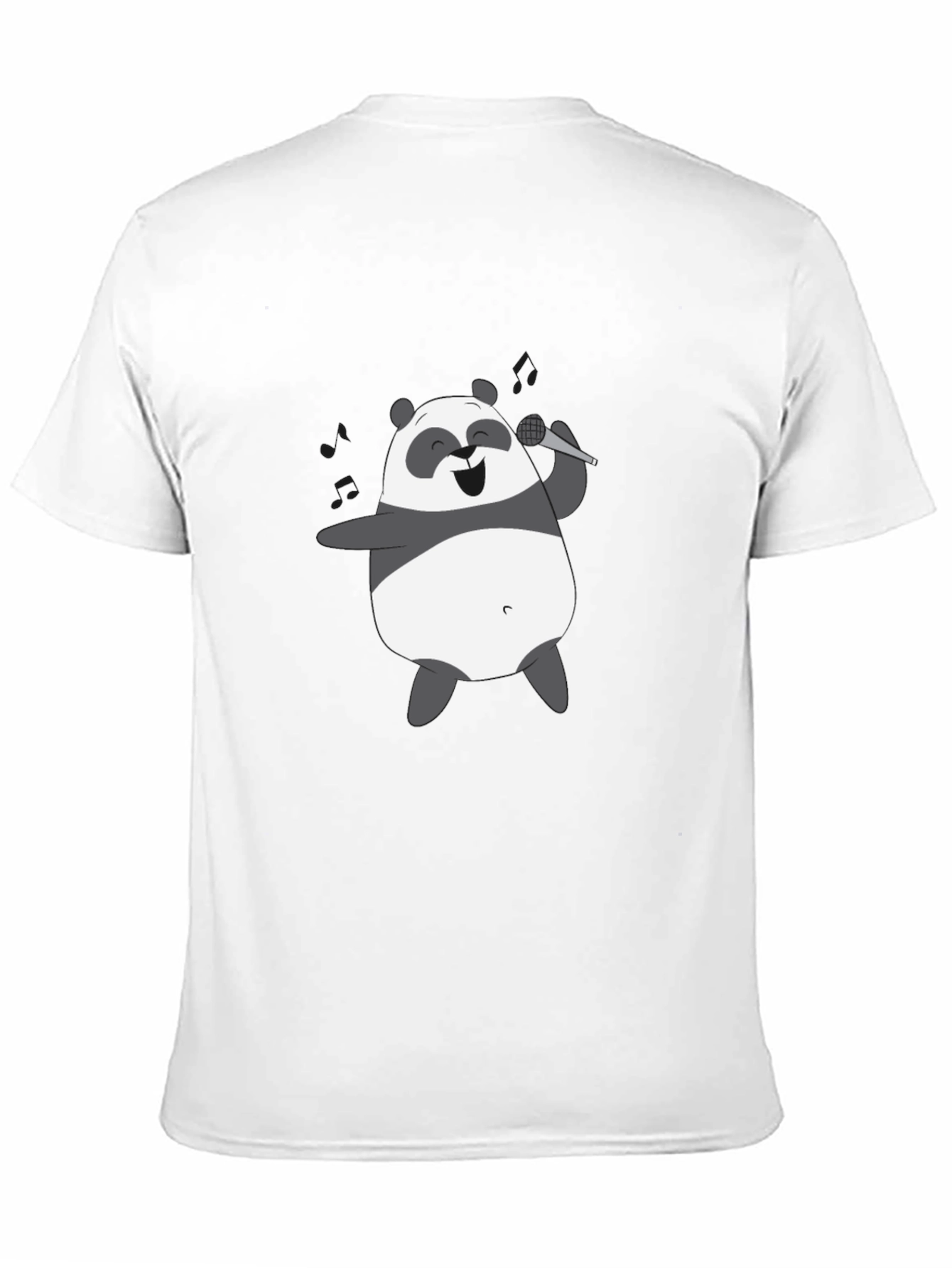 Singing Panda Graphic Tee - Black Cotton T-Shirt