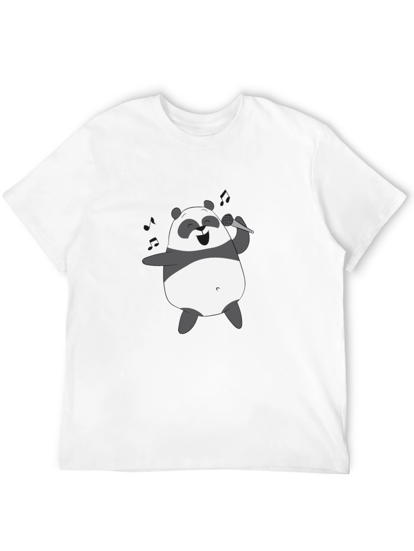 Singing Panda Graphic Tee - Black Cotton T-Shirt
