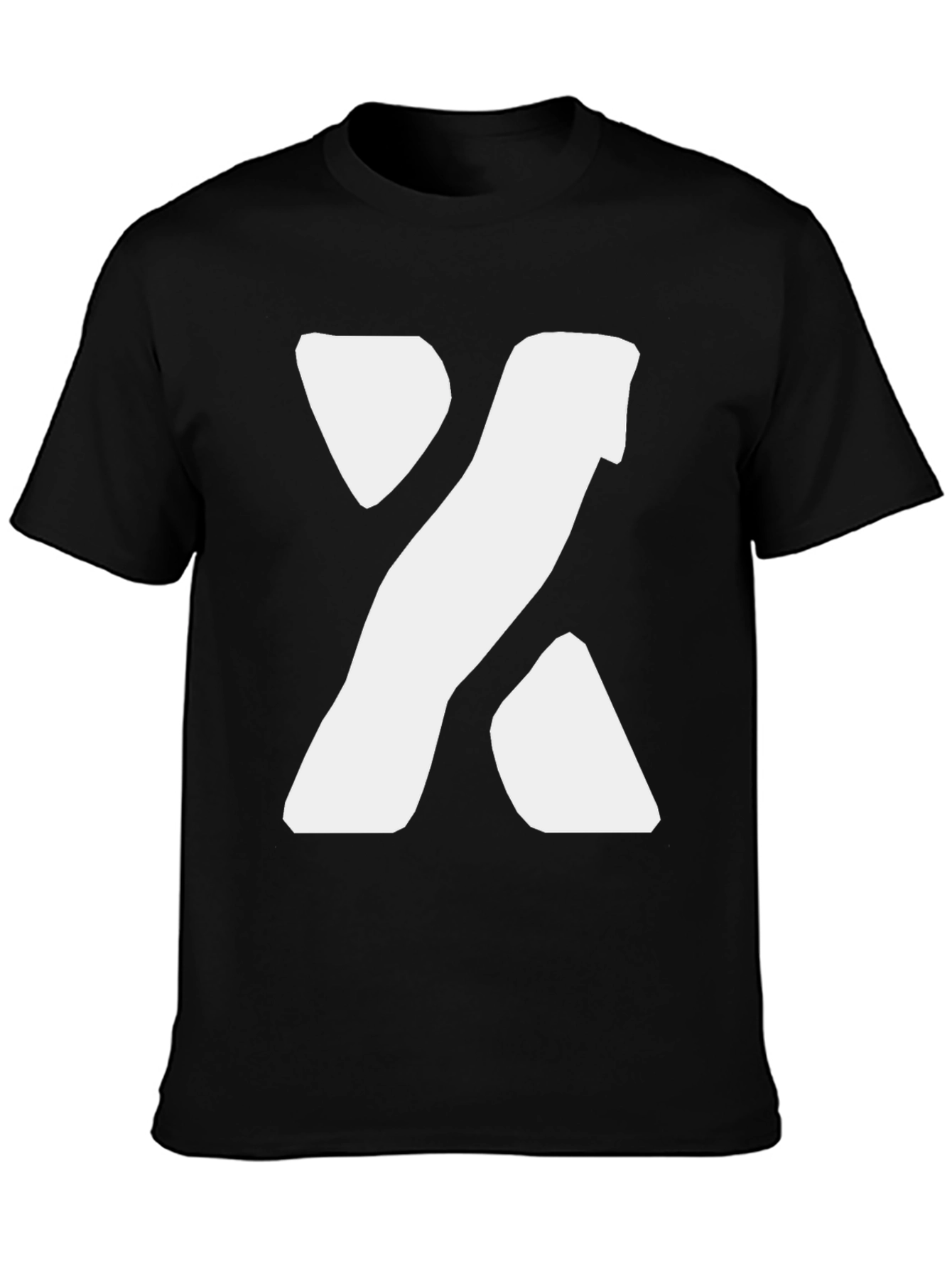 Bold X Graphic Tee - Black Cotton Blend