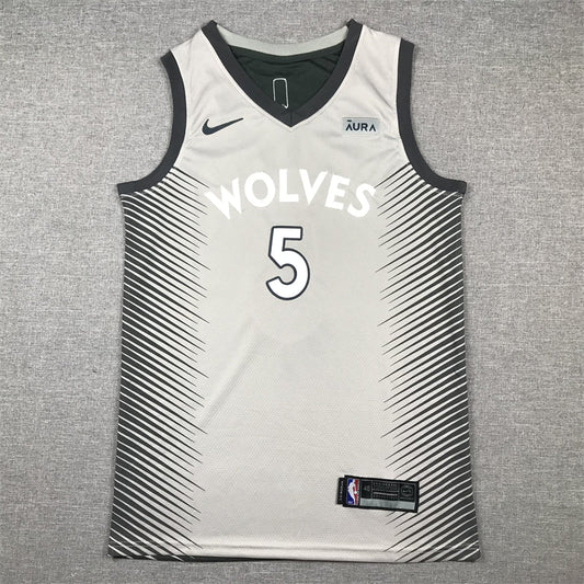 Men's Minnesota Timberwolves Anthony Edwards #5 Gray Swingman Player Jerseys
