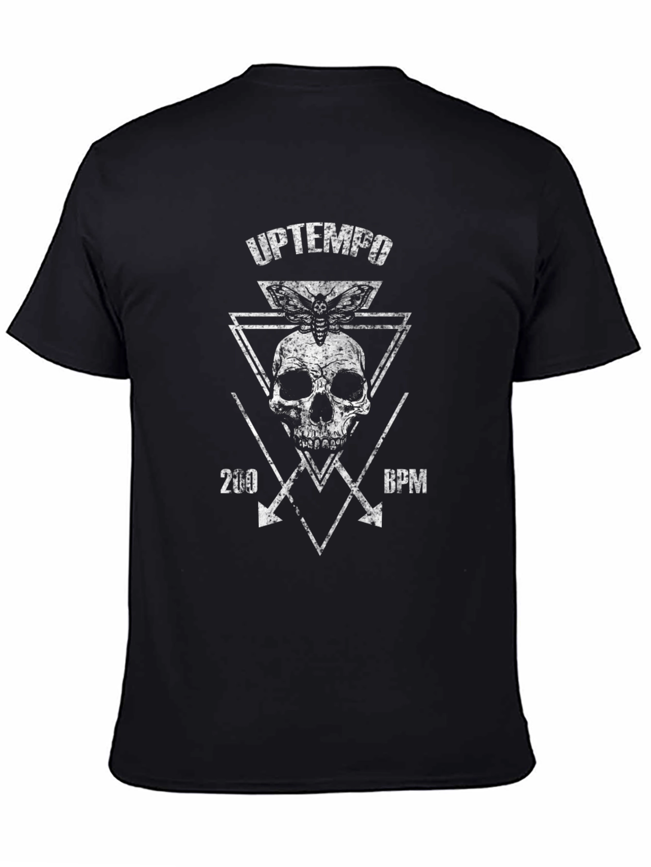 Uptempo Skull Graphic Tee - Edgy Black T-Shirt