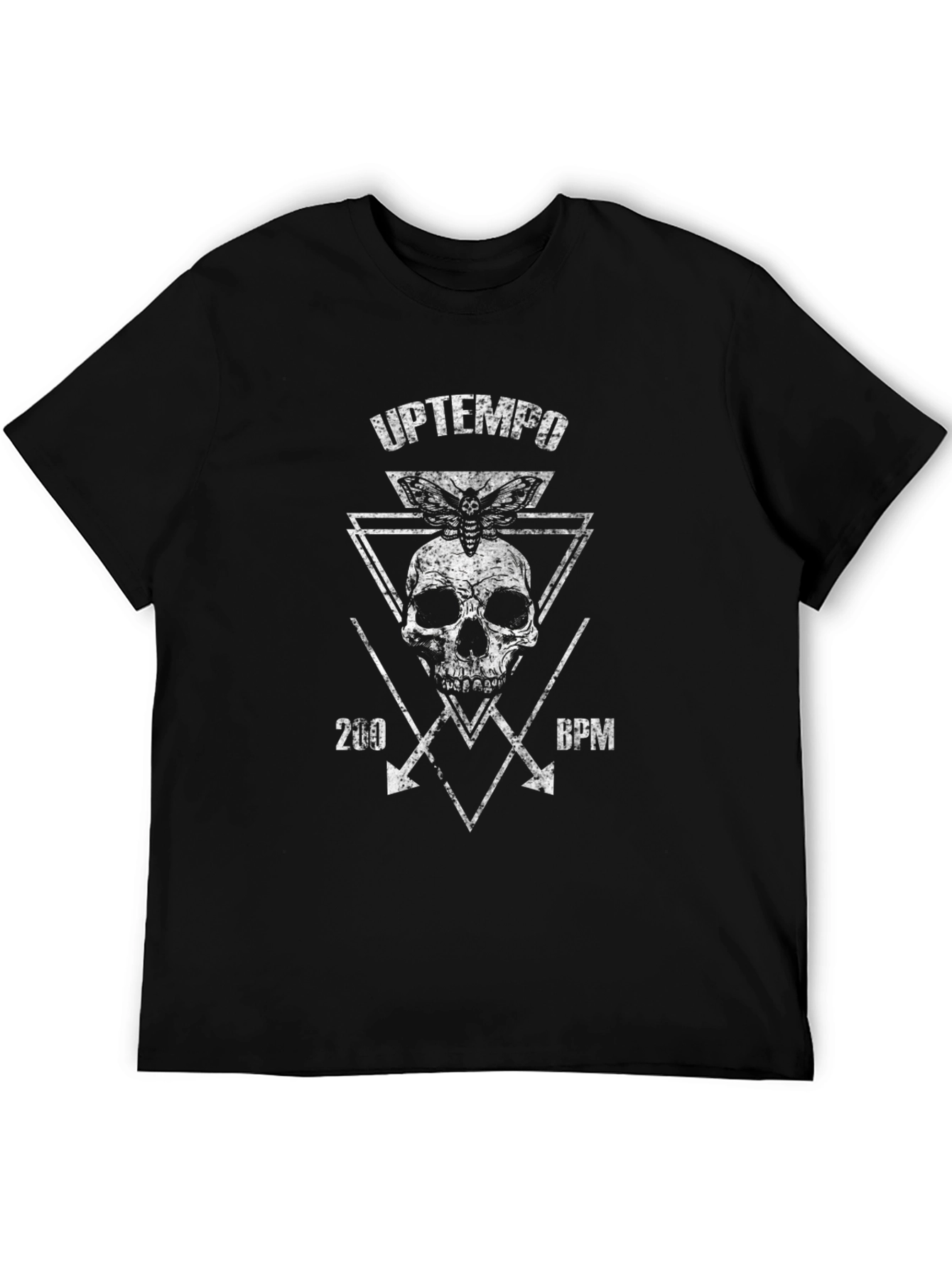Uptempo Skull Graphic Tee - Edgy Black T-Shirt
